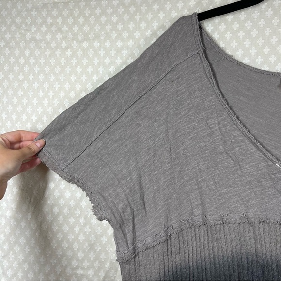 Free People We The Free Grey Ombré Sun Dial Oversized Tee - Picture 4 of 6